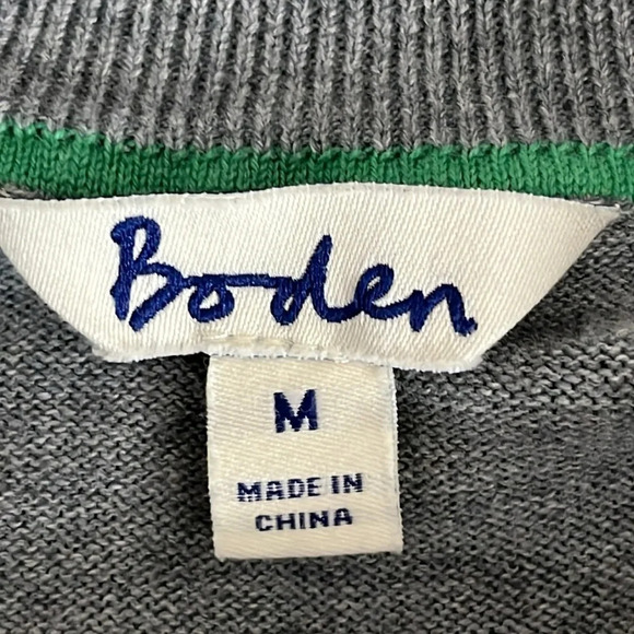 Boden Cotton 1/4 Zip Pullover Sweater in Gray - Size Medium - Picture 4 of 5